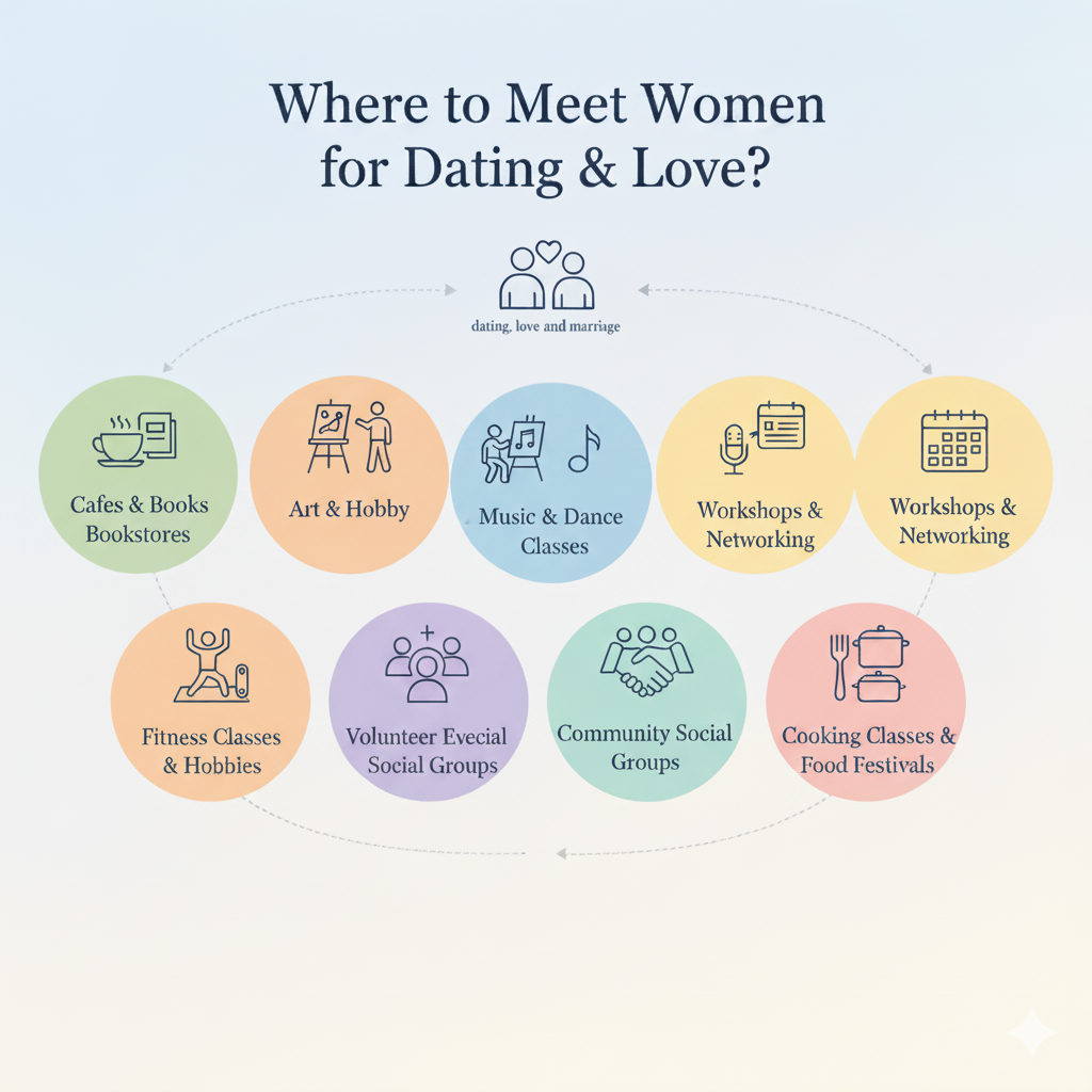 What are the best places to meet and mingle with women for dating, love and marriage?