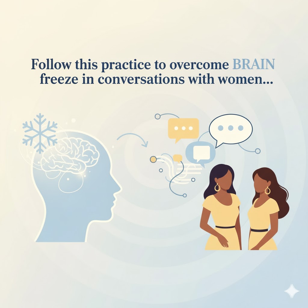 Follow this practice to overcome brain freeze in conversations with women…